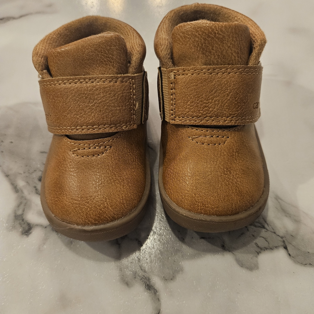 Brown Faux Leather Kids Shoes